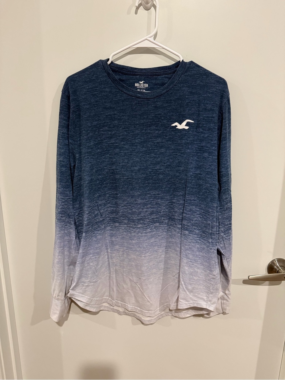 Hollister Blue Heather Crewneck Tee with Yellow Logo
